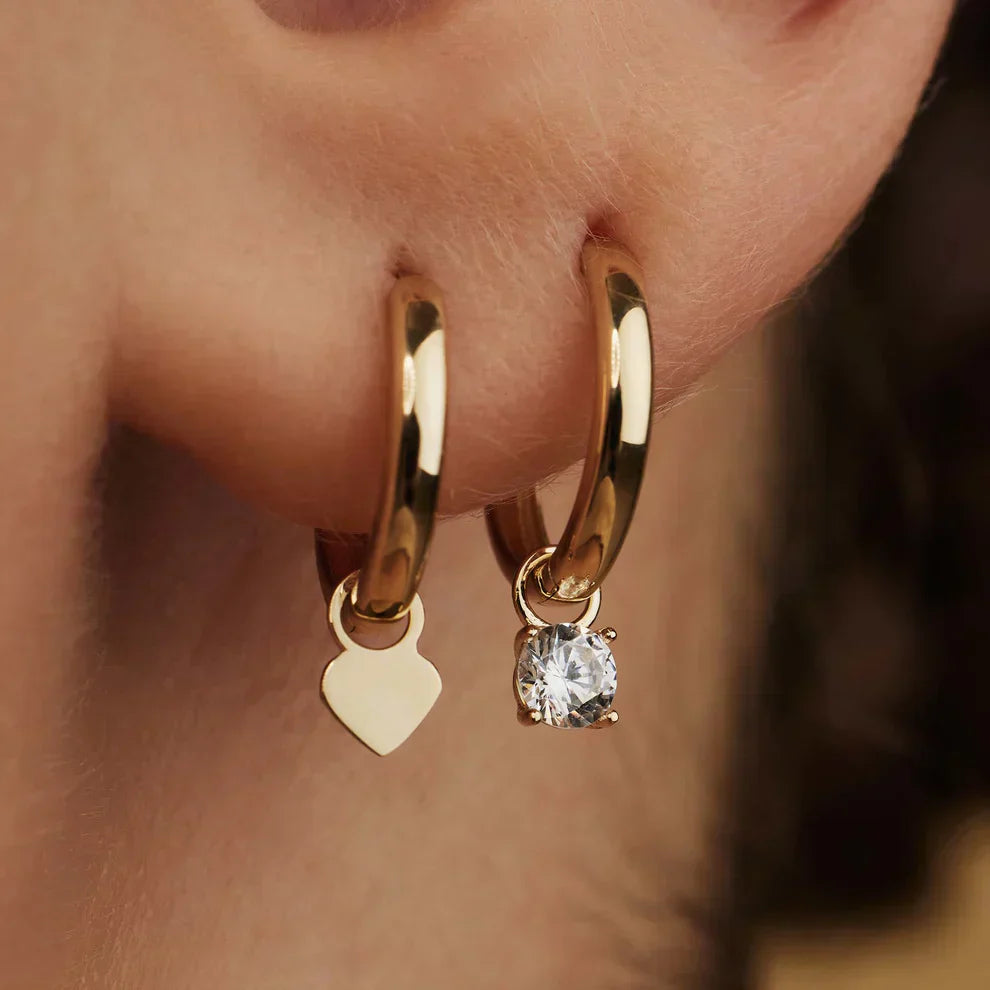 PENDIENTES LARMES DE LUNA PIERRE ARO | ORO