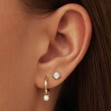 CONJUNTO LARMES DE LUNA PIERRE PENDIENTES | ORO