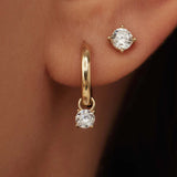CONJUNTO LARMES DE LUNA PIERRE PENDIENTES | ORO