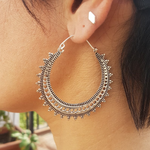 BOUCLE OREILLE VINTAGE MANDALA PLATA