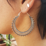 BOUCLE OREILLE VINTAGE MANDALA PLATA