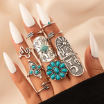 ANILLO VINTAGE TURQUESA PLATA LOT