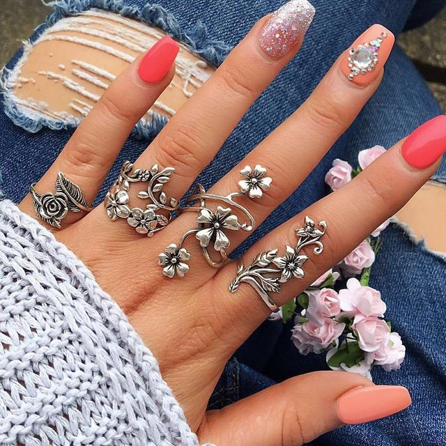 ANILLO VINTAGE NATURE PLATA LOT