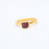 ANILLO VINTAGE ROJO CRISTAL DORADO