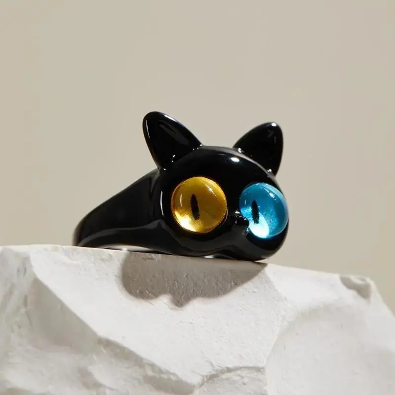 ANILLO VINTAGE NEGRO CHAT