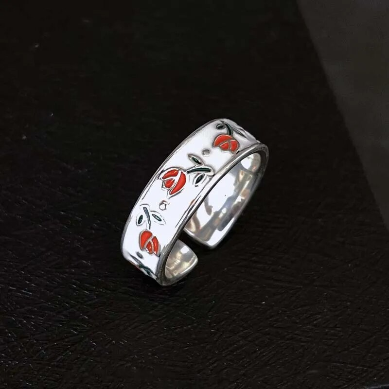 ANILLO VINTAGE ROJO ROSA