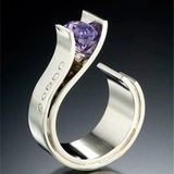 ANILLO VINTAGE VIOLETA CIRCONA PLATA