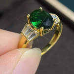 ANILLO VINTAGE VERDE CIRCONA ORO