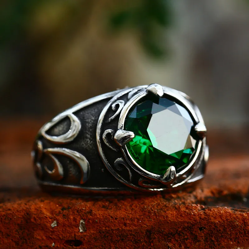 ANILLO VINTAGE VERDE INCRUSTÉ CRISTAL