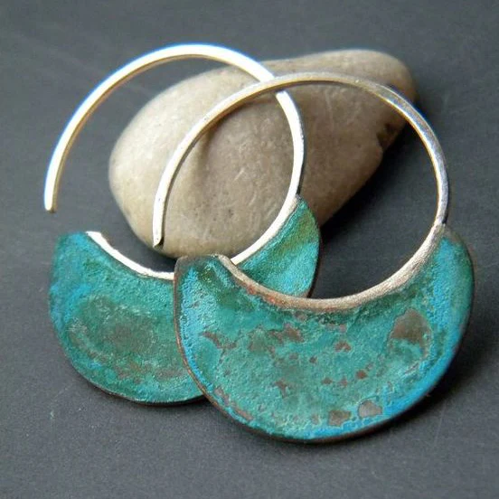 PENDIENTES VINTAGE PATINÉ TURQUESA