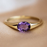 ANILLO VINTAGE VIOLETA CRISTAL ORO