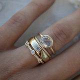 CONJUNTO VINTAGE ORO & CIRCONA ANILLO