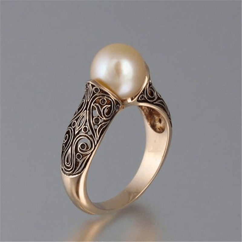 ANILLO VINTAGE PERLA DORADO