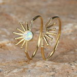 CONJUNTO VINTAGE SOLAR ÓPALO ANILLO