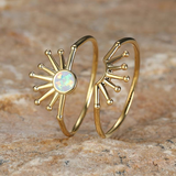CONJUNTO VINTAGE SOLAR ÓPALO ANILLO