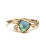 ANILLO VINTAGE ORO AZUL PIERRE