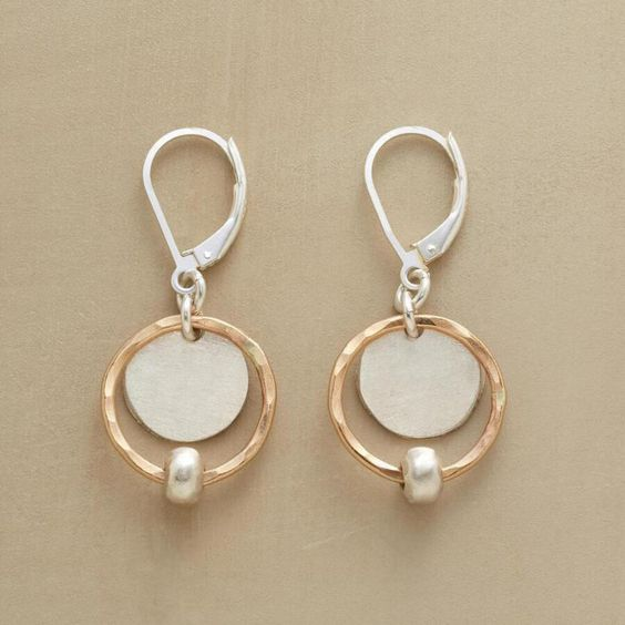 PENDIENTES VINTAGE ORO & PLATA PLAQUÉ PERLA GOTA