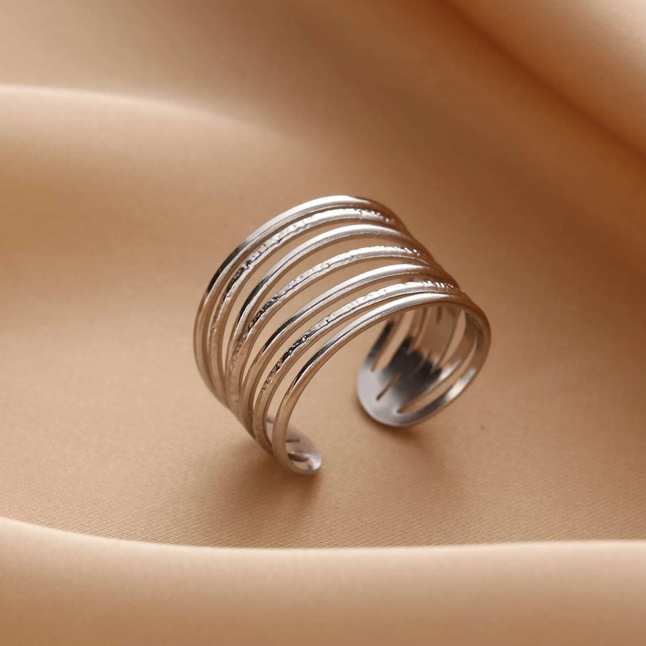 ANILLO VINTAGE FINO SUPERPUESTO PLATA