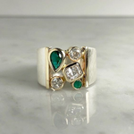 ANILLO VINTAGE VERDE VERRE CIRCONA