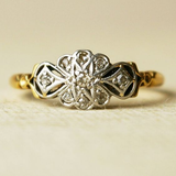 ANILLO VINTAGE PLATA & ORO MANDALA