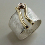 ANILLO VINTAGE ORO HAND Y PLATA
