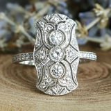 ANILLO VINTAGE BRILLANTE PLATA