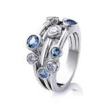 ANILLO VINTAGE PLATA & AZUL CIRCONA