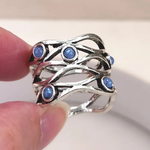 ANILLO VINTAGE SUPERPUESTO INCRUSTÉ AZUL PIERRE PLATA