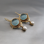 PENDIENTES VINTAGE VERDE VERRE PERLA