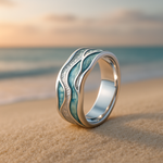 ANILLO ELEGANTE TURQUESA PLATA VAGUES