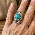 ANILLO LARGE INCRUSTACIÓN SINTÉTICO TURQUESA DOS COTIDIANON PORTER