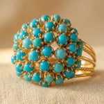 ANILLO VINTAGE TURQUESA RACIMO COCKTAIL