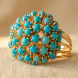 ANILLO VINTAGE TURQUESA RACIMO COCKTAIL