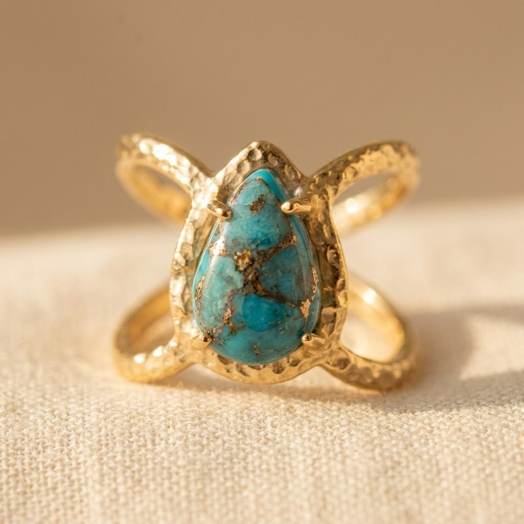 ANILLO BOHEMIO GOTA TURQUESA