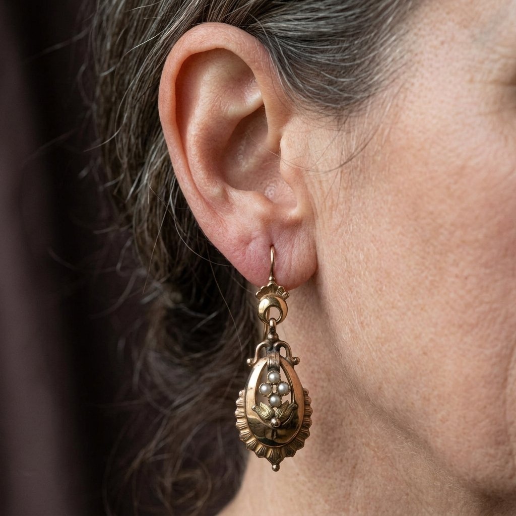 PENDIENTES VINTAGE BOHEMIO GOTA IMITATION PERLA