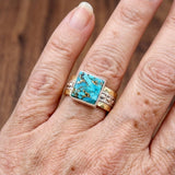 ANILLO VINTAGE TURQUESA CUADRADO