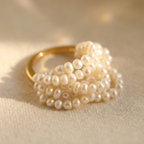 ANILLO TISSÉ MULTI-RANGS EAU DOUCE PERLA