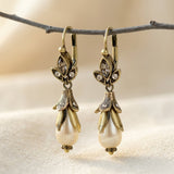 PENDIENTES RÉTRO FLOR IMITATION PERLA