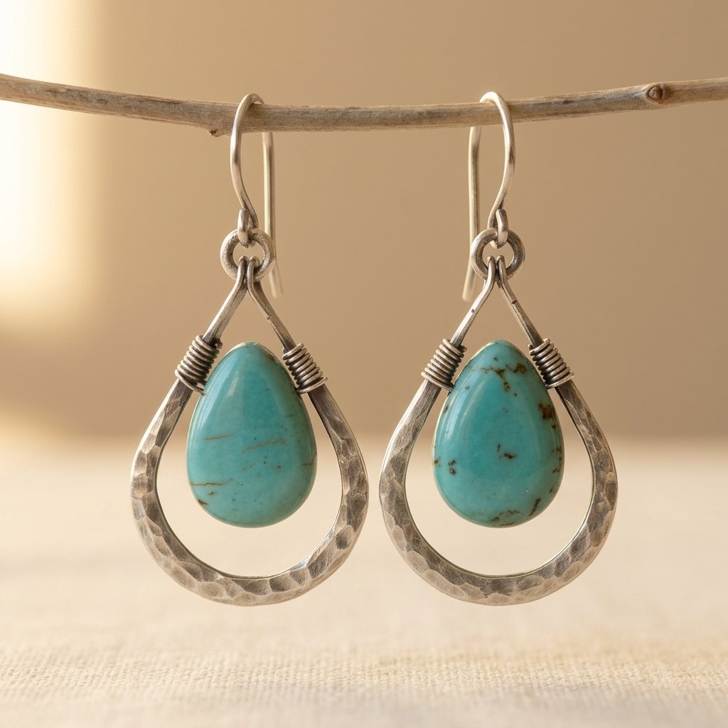 PENDIENTES NATUREL TURQUESA PIERRE