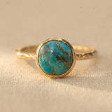 ANILLO BOHEMIO TURQUESA ORO