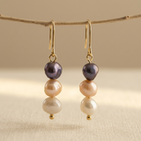 PENDIENTES TRICOLORE EAU DOUCE PERLA