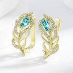 BOUCLES D'OREILLES BOHÈME TURQUOISE FEUILLE