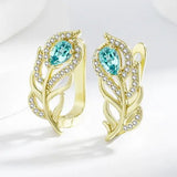 BOUCLES D'OREILLES BOHÈME TURQUOISE FEUILLE