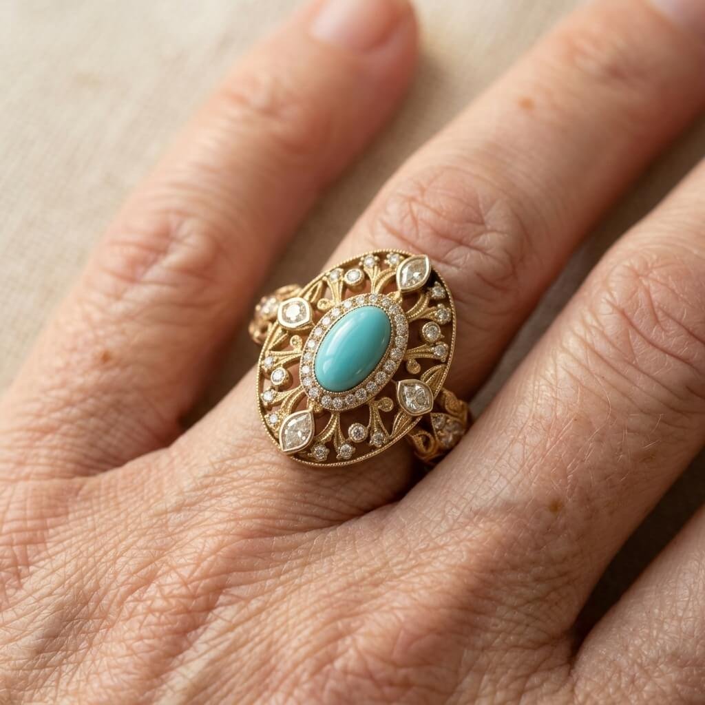 ANILLO TURQUESA CIRCONA