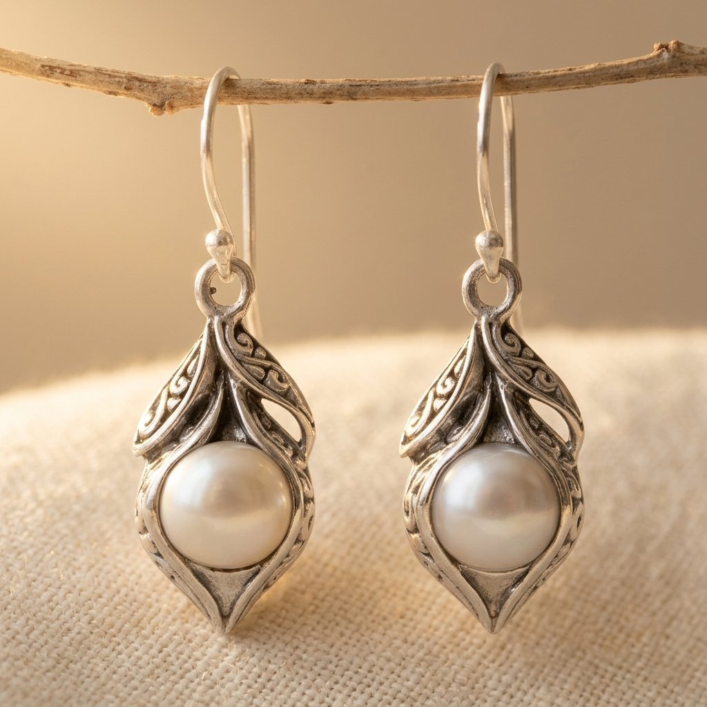 PENDIENTES RÉTRO BOHEMIO IMITATION PERLA