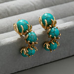 PENDIENTES TURQUESA PERLÉ FLOR DESIGN