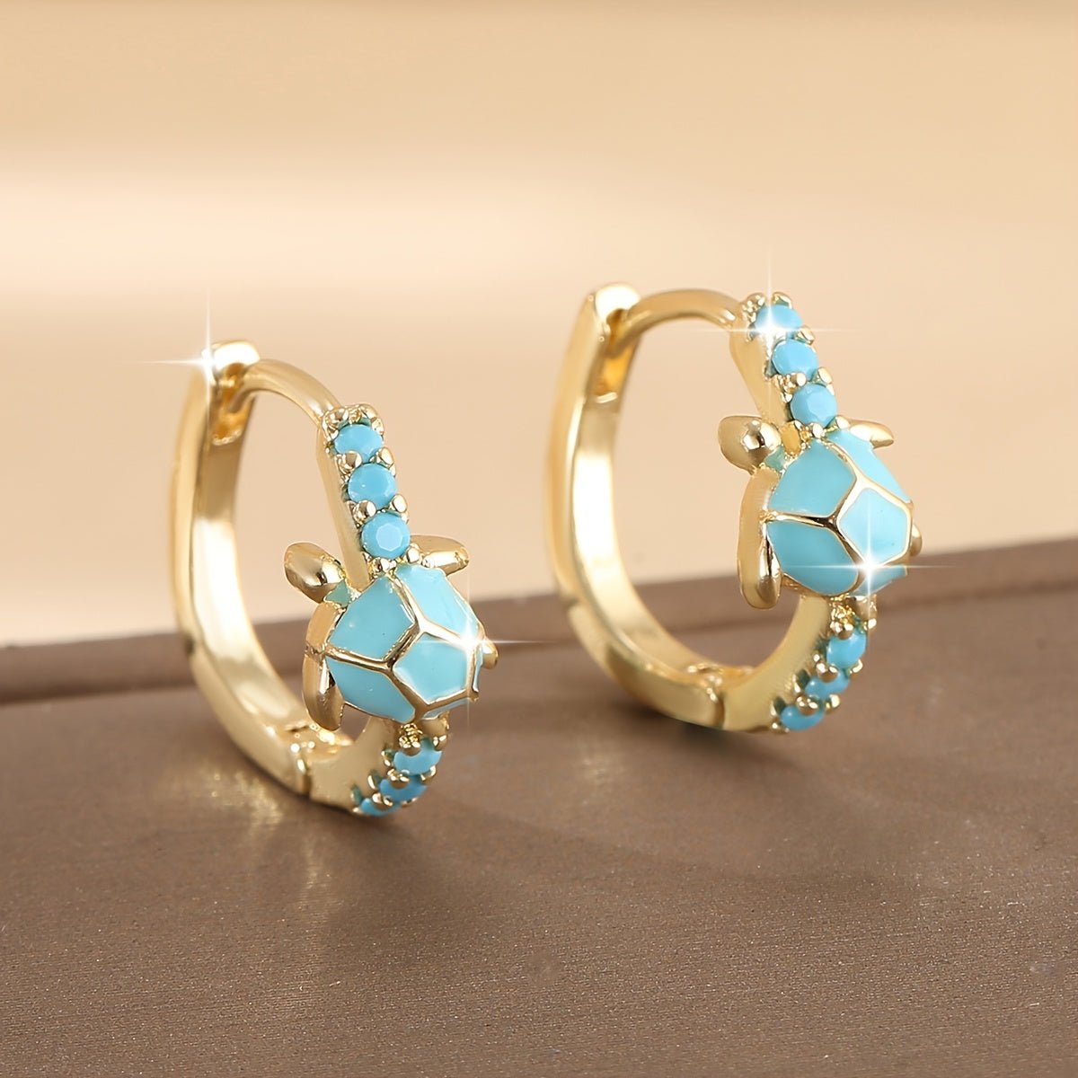 PENDIENTES TURQUESA TORTUE CLOU OREILLE