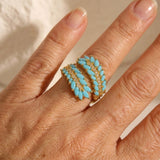 ANILLO TURQUESA FLORAL RÉGLABLE