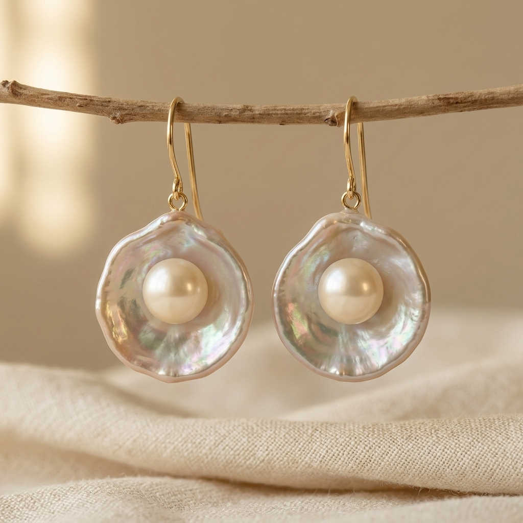 PENDIENTES STERLING PLATA BAROQUE PERLA