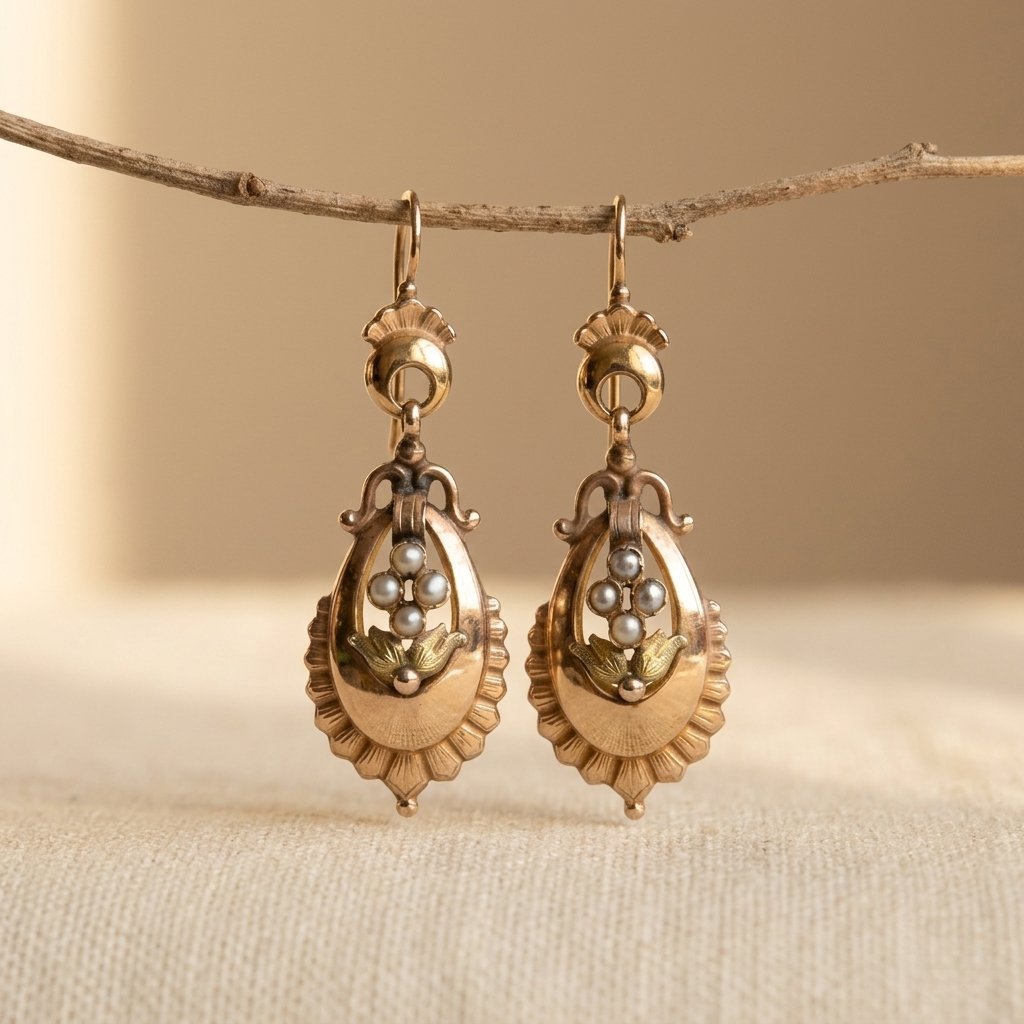 PENDIENTES VINTAGE BOHEMIO GOTA IMITATION PERLA